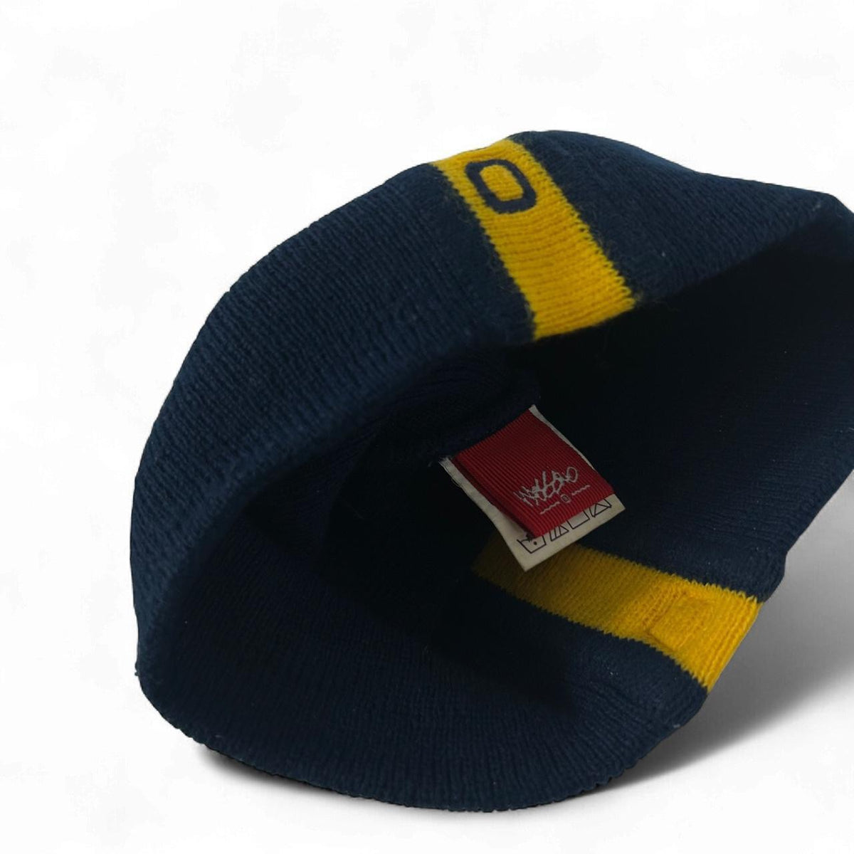 Vintage Mossimo Spell Out Stripe Knit Skully Cap Beanie