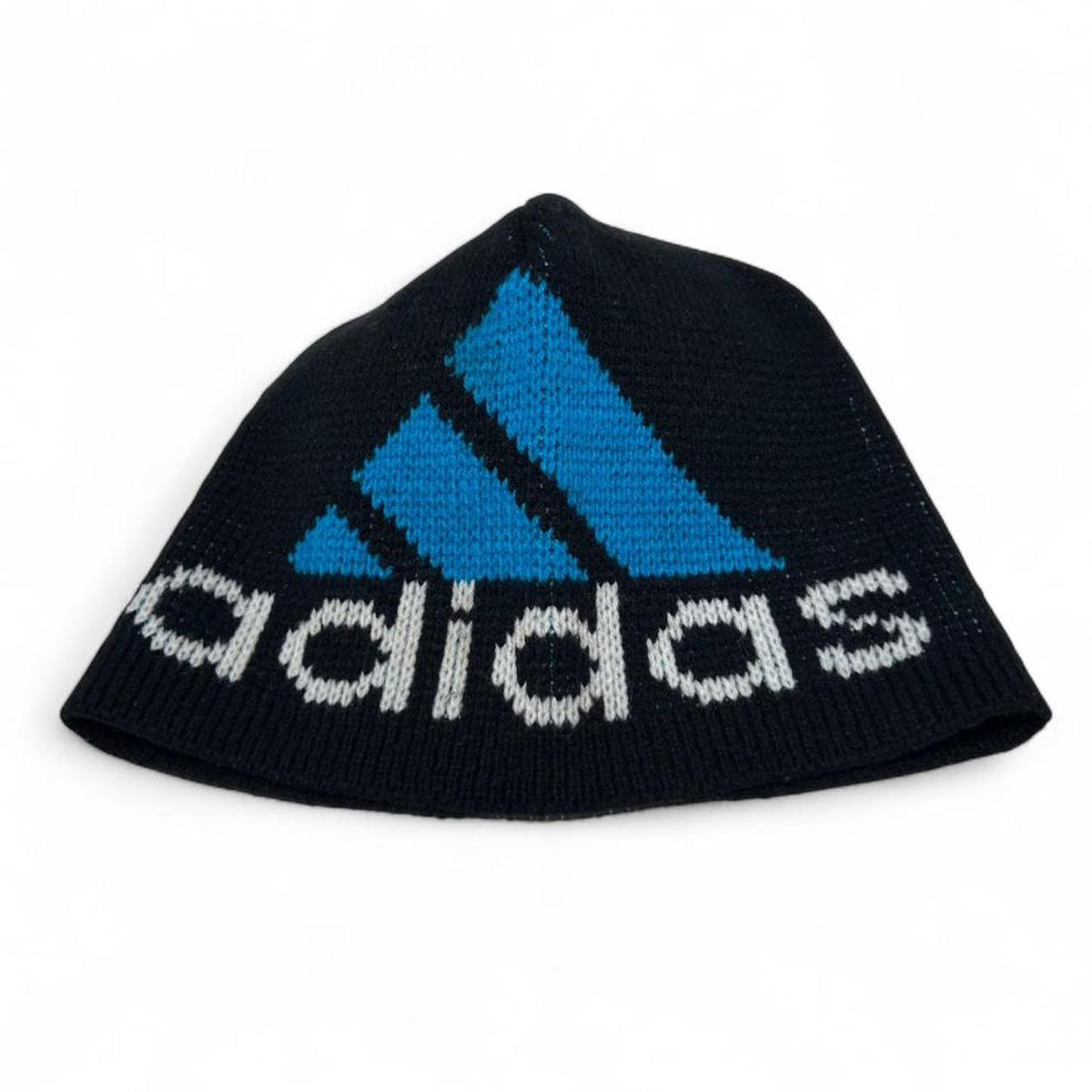 Vintage 90s Rare Adidas Spell Out Logo Knitted Skull Cap Beanie