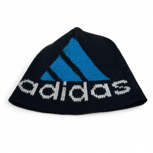 Vintage 90s Rare Adidas Spell Out Logo Knitted Skull Cap Beanie