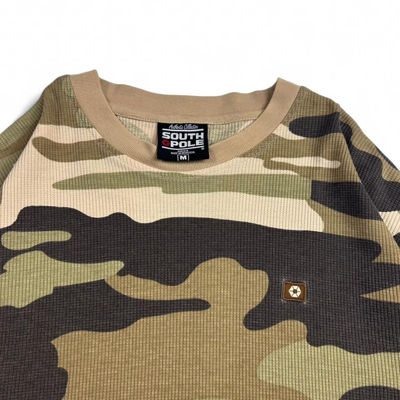 Vintage South Pole Camo Waffle Knit Thermal Long Sleeve Shirt