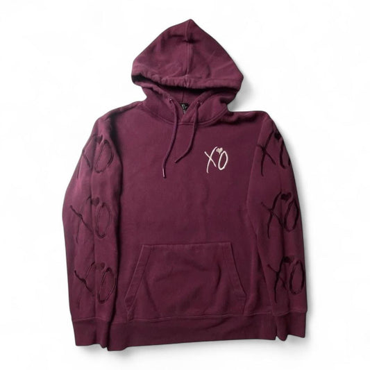 The Weeknd XO H&M Embroidered Red Pull Over Hoodie Size S