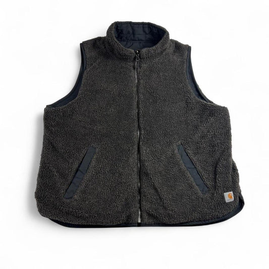 Vintage Carhartt Rain Defender Sherpa Lined Reversible Zip Up Vest Size XL