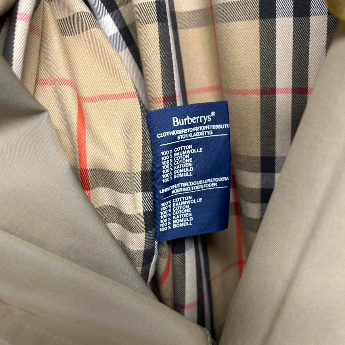 80s Burberry’s Nova Check Double Breasted Trench Coat Size 44