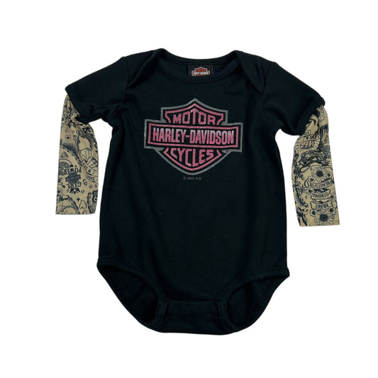 Harley Davidson Mesh Tattoo Sleeves Onesie 6/9M