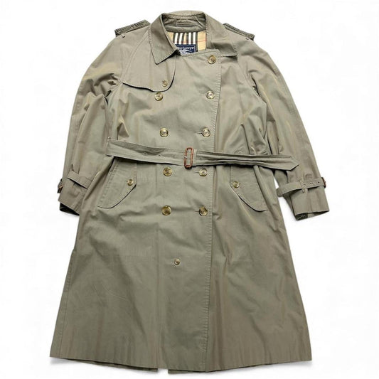 80s Burberry’s Nova Check Double Breasted Trench Coat Size 44