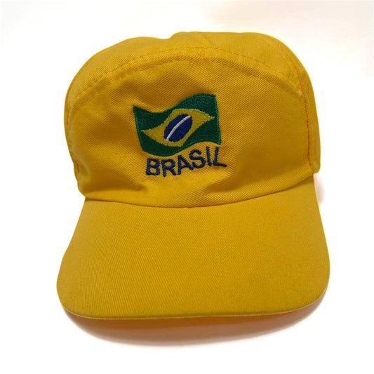 Vintage Brazil Flag Logo Embroidered Strapback hat