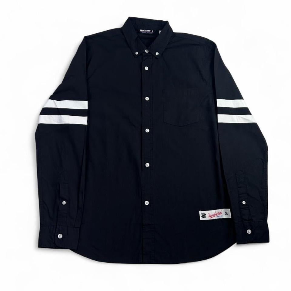 Undefeated Jersey Striped Long Sleeve Button Up Shirt Size S