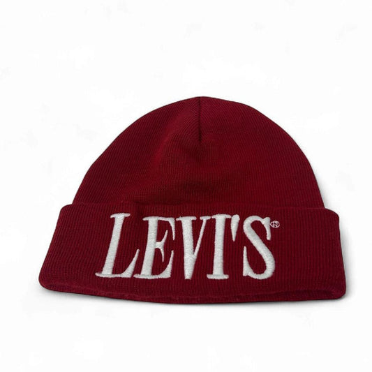 Vintage Levi’s Spell Out Red Cuffed Knit Beanie