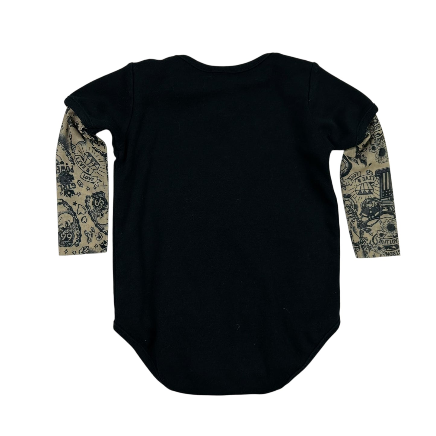 Harley Davidson Mesh Tattoo Sleeves Onesie 6/9M