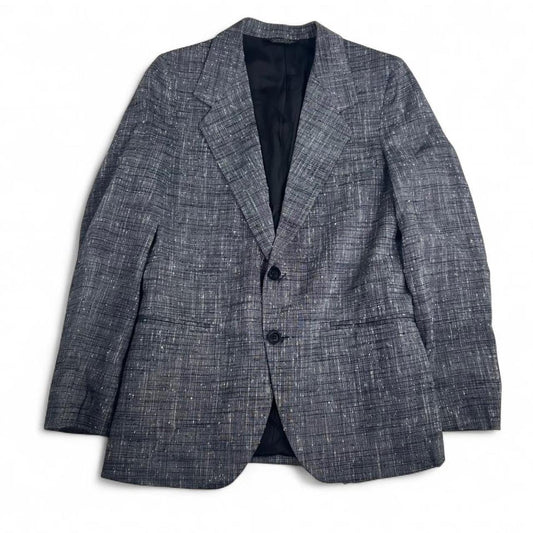 Vintage Christian Dior Jeune Homme Sportif Grey Woven Slub Tweed Blazer Sport Coat 34R