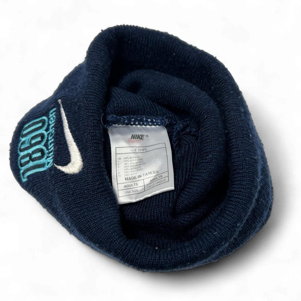 Vintage Nike 1860 München Navy Knit Embroidered Beanie