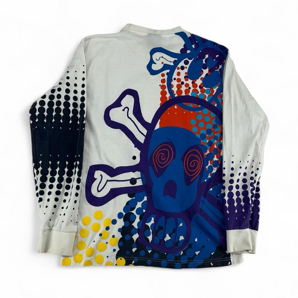 Vintage 90s Delf Skull Graphic Long Sleeve T-Shirt Size XL