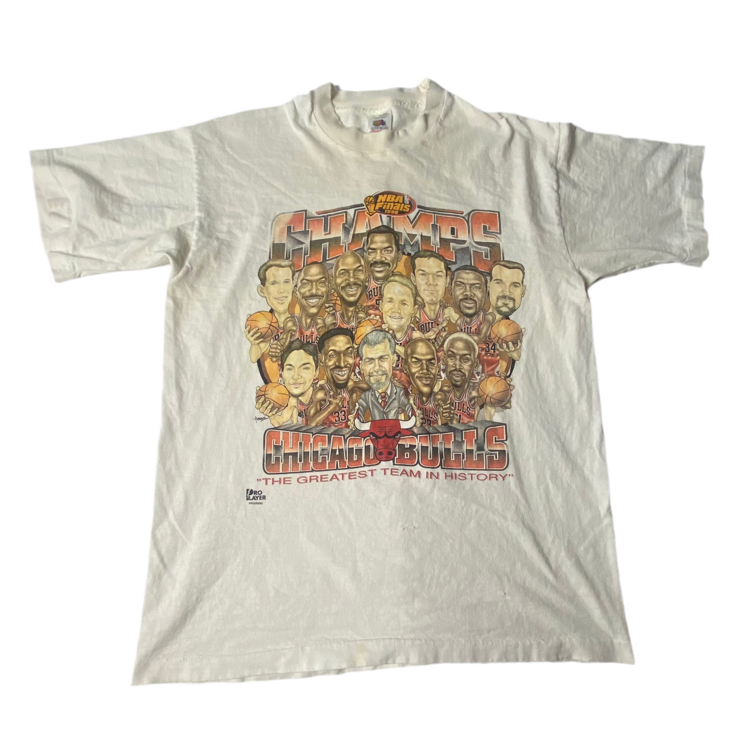 1996 Chicago Bulls NBA Finals Champs Caricature T-Shirt
