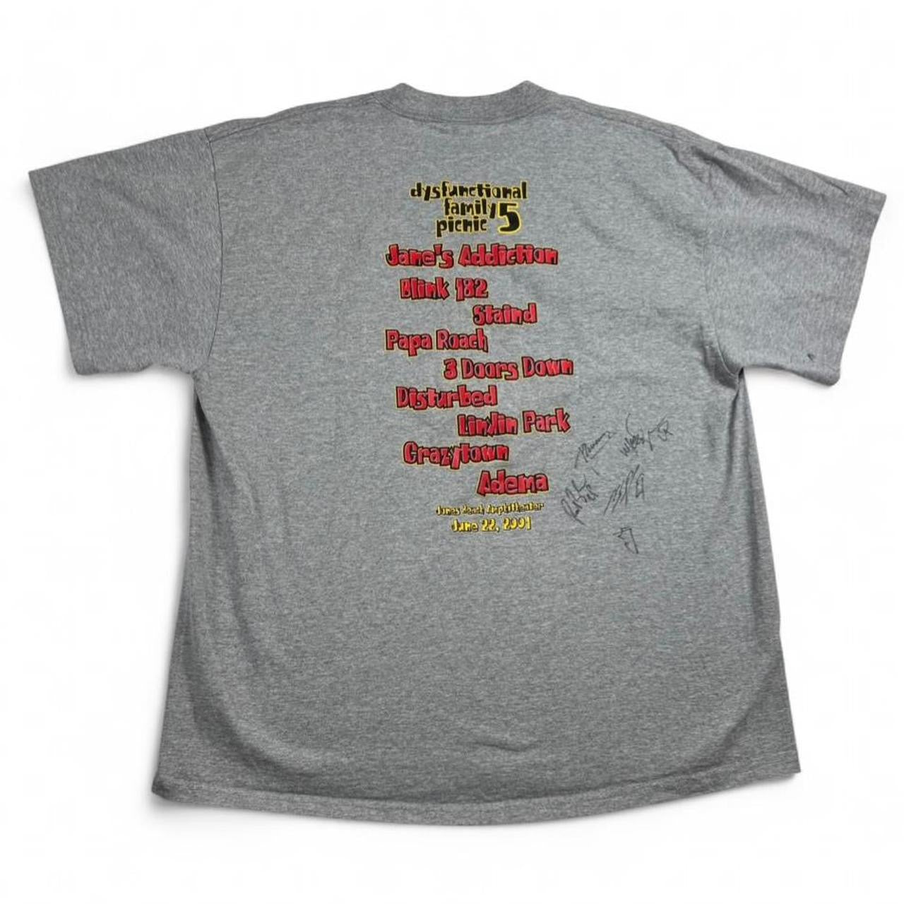 2001 Dysfunctional Family Picnic 5 Band T-Shirt signed
