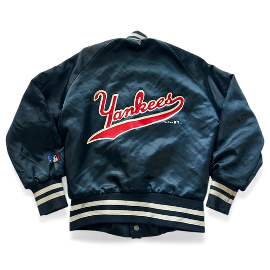 Vintage New York Yankees Chalk Line MLB Toddler Stain Bomber Jacket 6/8Y