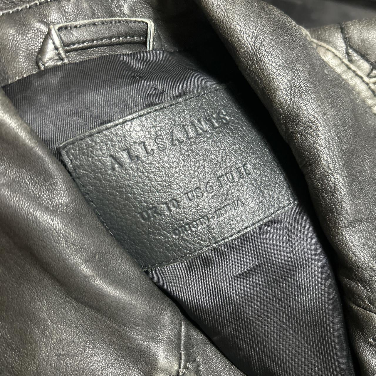 AllSaints Leather Cargo Biker Women’s Motorcycle Jacket