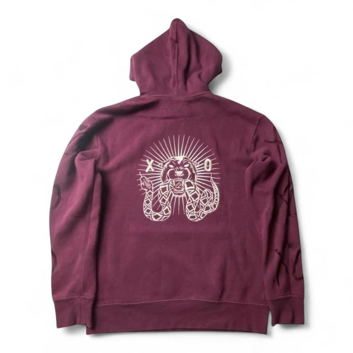 The Weeknd XO H&M Embroidered Red Pull Over Hoodie Size S