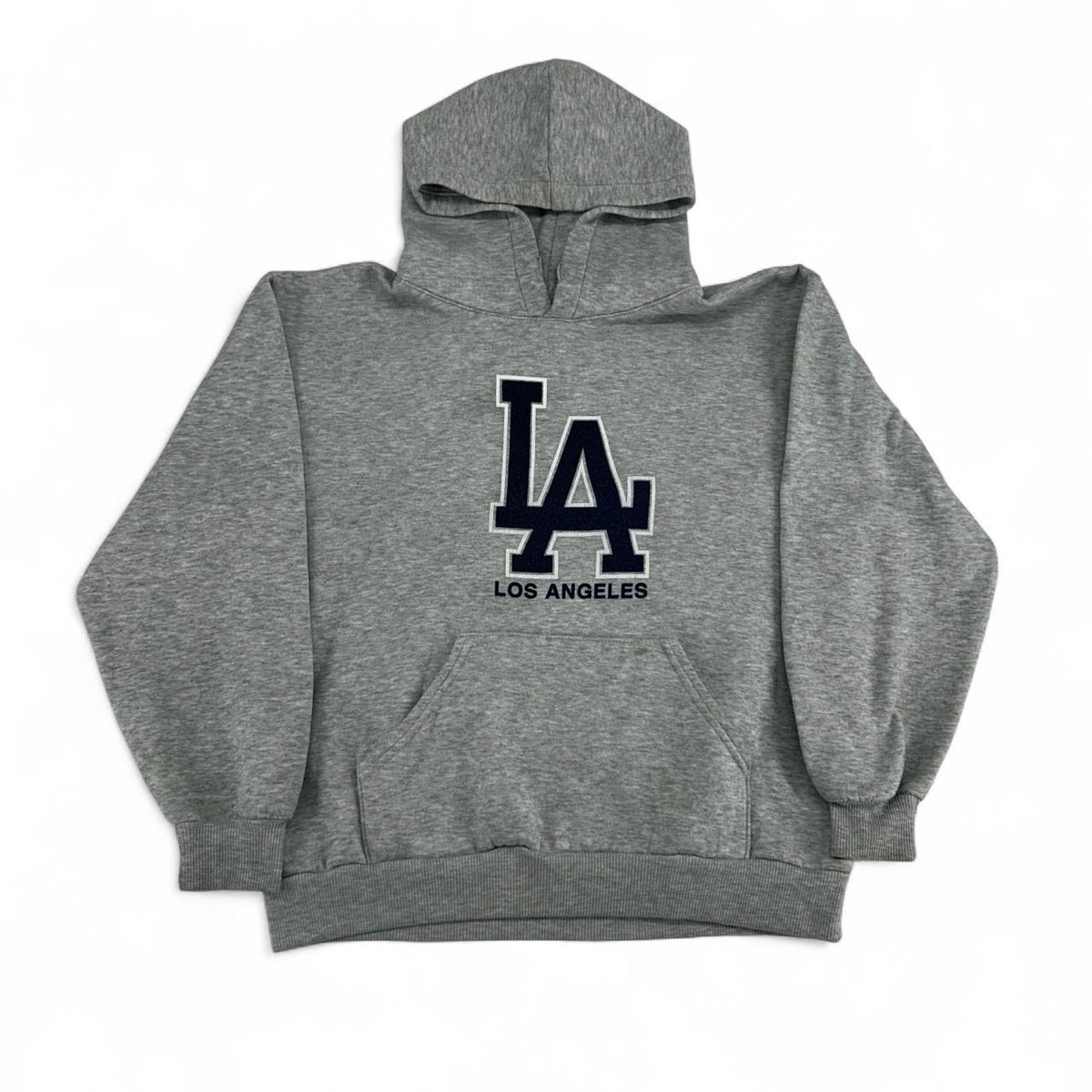 Vintage 90s LA Los Angeles Dodgers Grey Pull Over Hoodie Size L