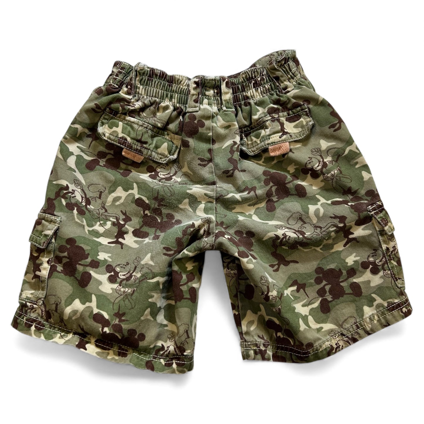 Vintage Mickey Mouse Walt Disney Camo Kids Cargo Shorts 4T