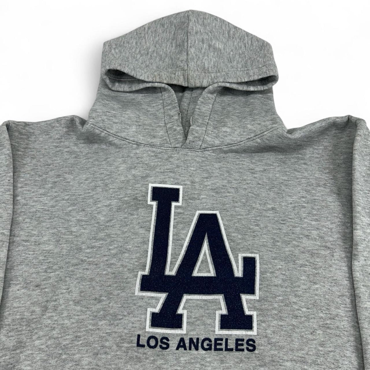 Vintage 90s LA Los Angeles Dodgers Grey Pull Over Hoodie Size L