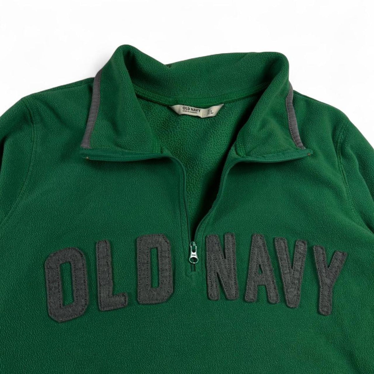 Vintage Old Navy Spell Out Quarter Zip Fleece 1/4 Jacket Size L