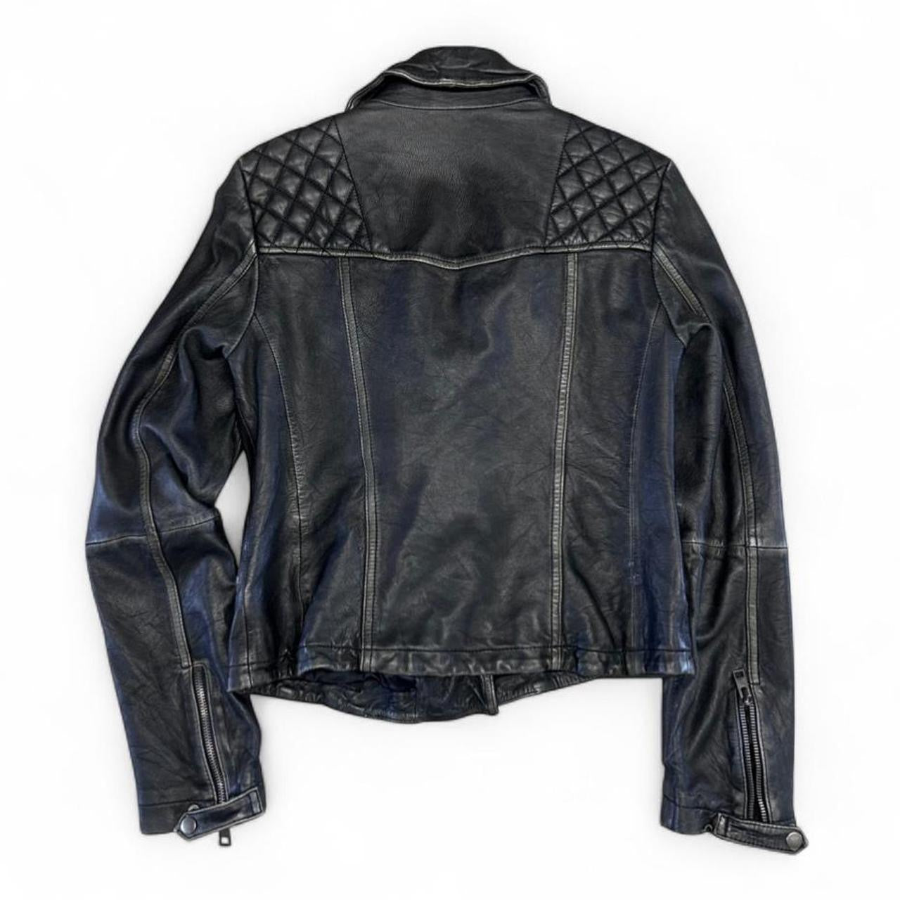AllSaints Leather Cargo Biker Women’s Motorcycle Jacket