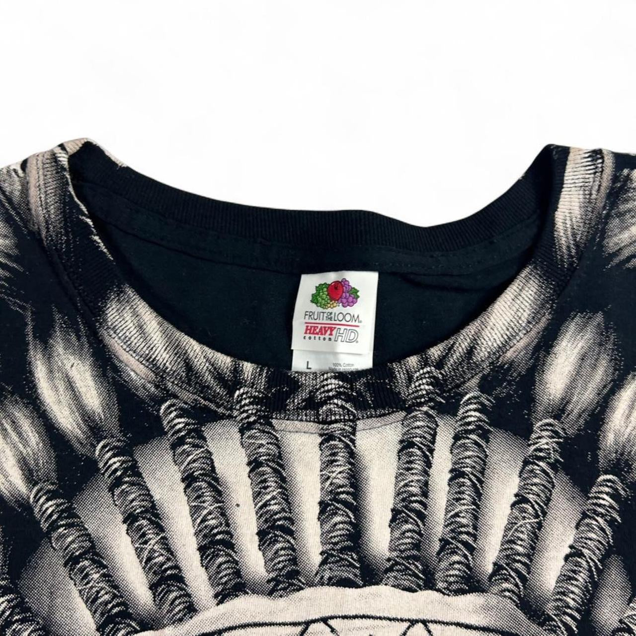 Vintage Native Skull Chief Headdress Black T-Shirt