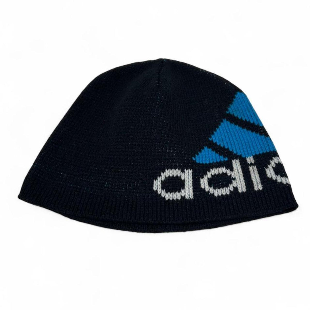 Vintage 90s Rare Adidas Spell Out Logo Knitted Skull Cap Beanie