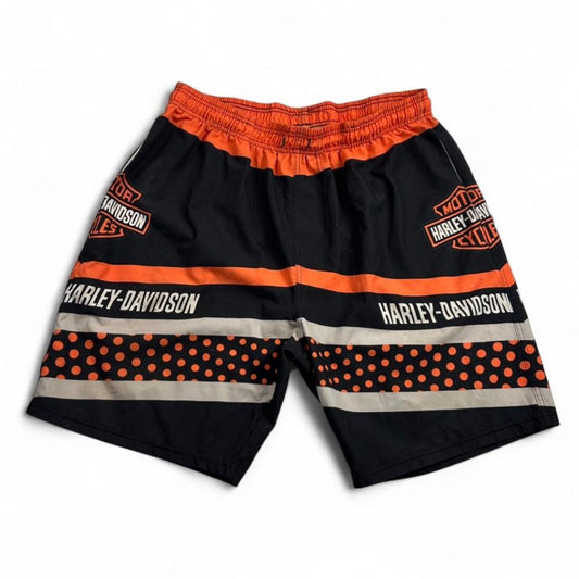Vintage Harley Davidson All Over Print Graphic Board Shorts Size 32