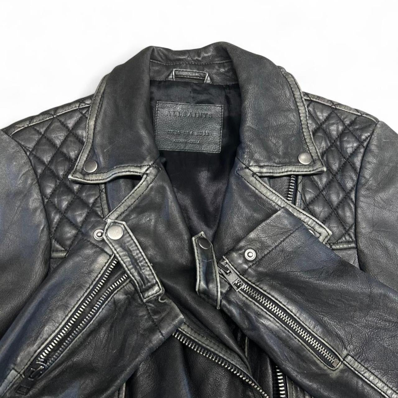 AllSaints Leather Cargo Biker Women’s Motorcycle Jacket