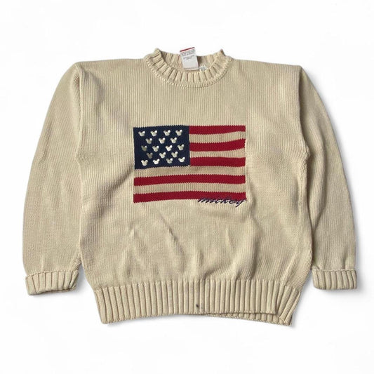 Vintage Mickey Mouse American Flag Knitted Sweater
