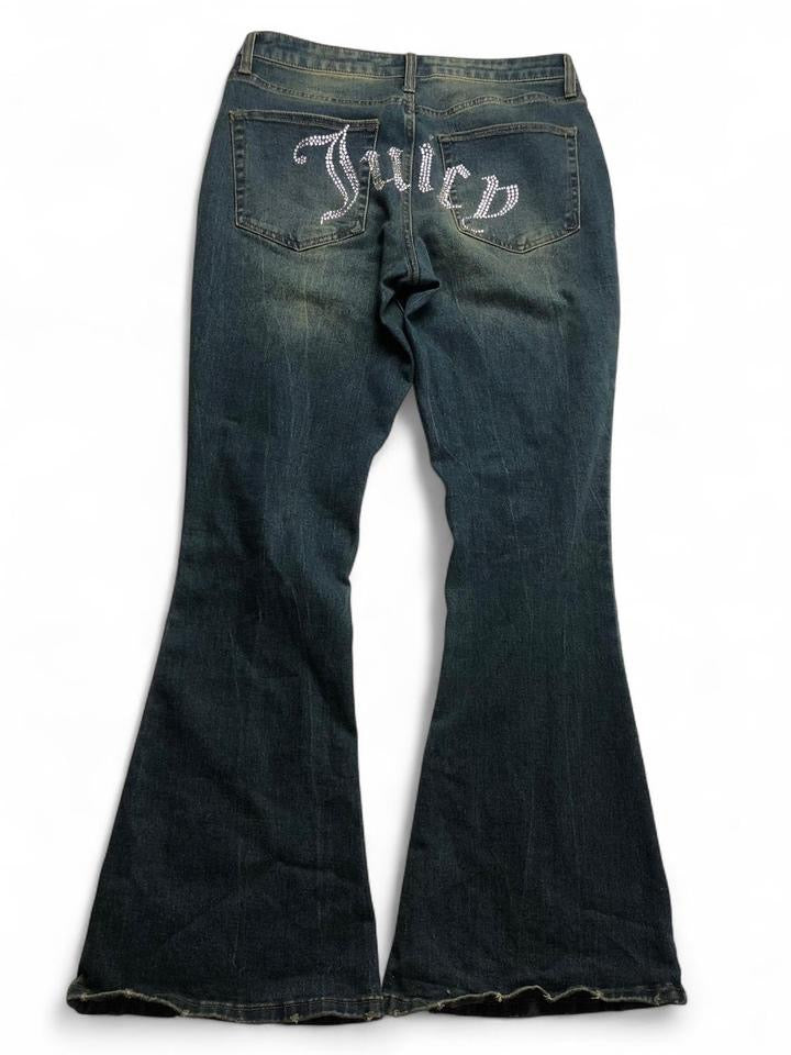 Juicy Couture Low Rise Flare Jeans Rhinestones Lunita