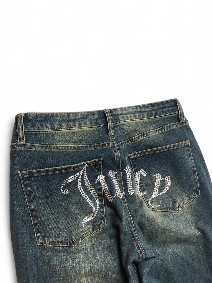 Juicy Couture Low Rise Flare Jeans Rhinestones Lunita
