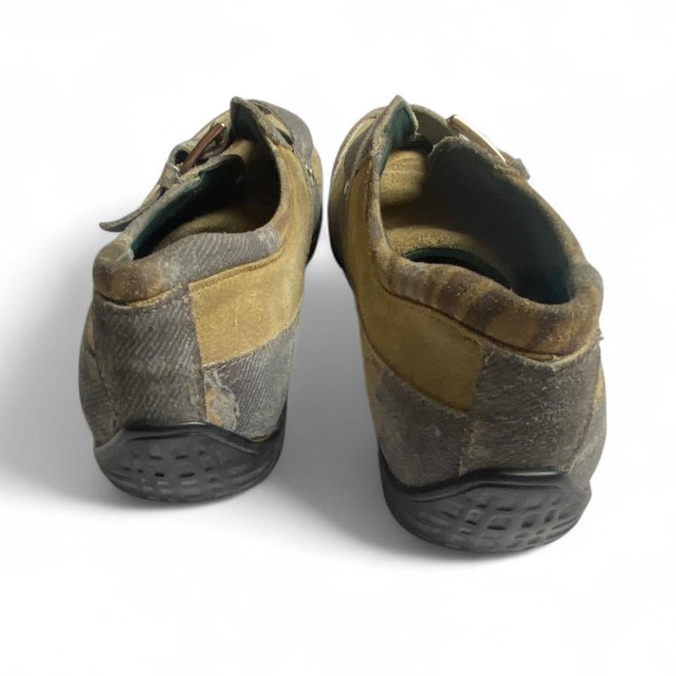 Elle Sport Romu’s Tan Suede Zebra Rhinestone Buckle Women’s Sneaker