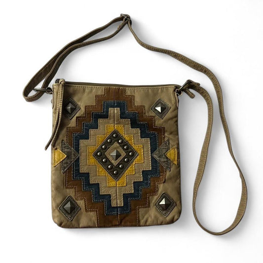 Y2k Maunces Leather Stud Crossbody Bag