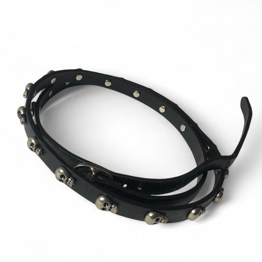 Vintage Leather Skull Belt