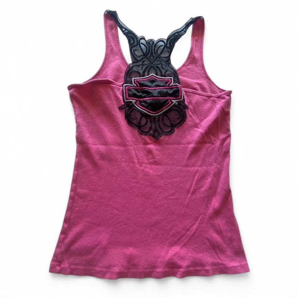 Y2k Harley Davidson Lace Thermal Women’s Tank Top