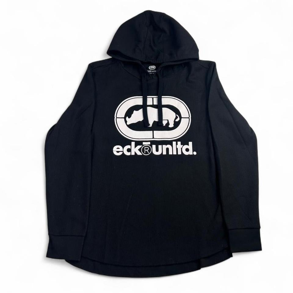 Y2K Ecko Unltd Graphic Logo Thermal Hoodie Size S