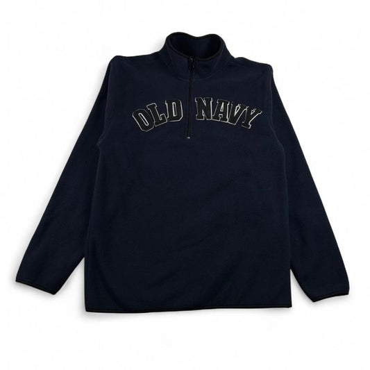 Vintage Old Navy Spell Out Quarter Zip Fleece 1/4 Jacket Size M