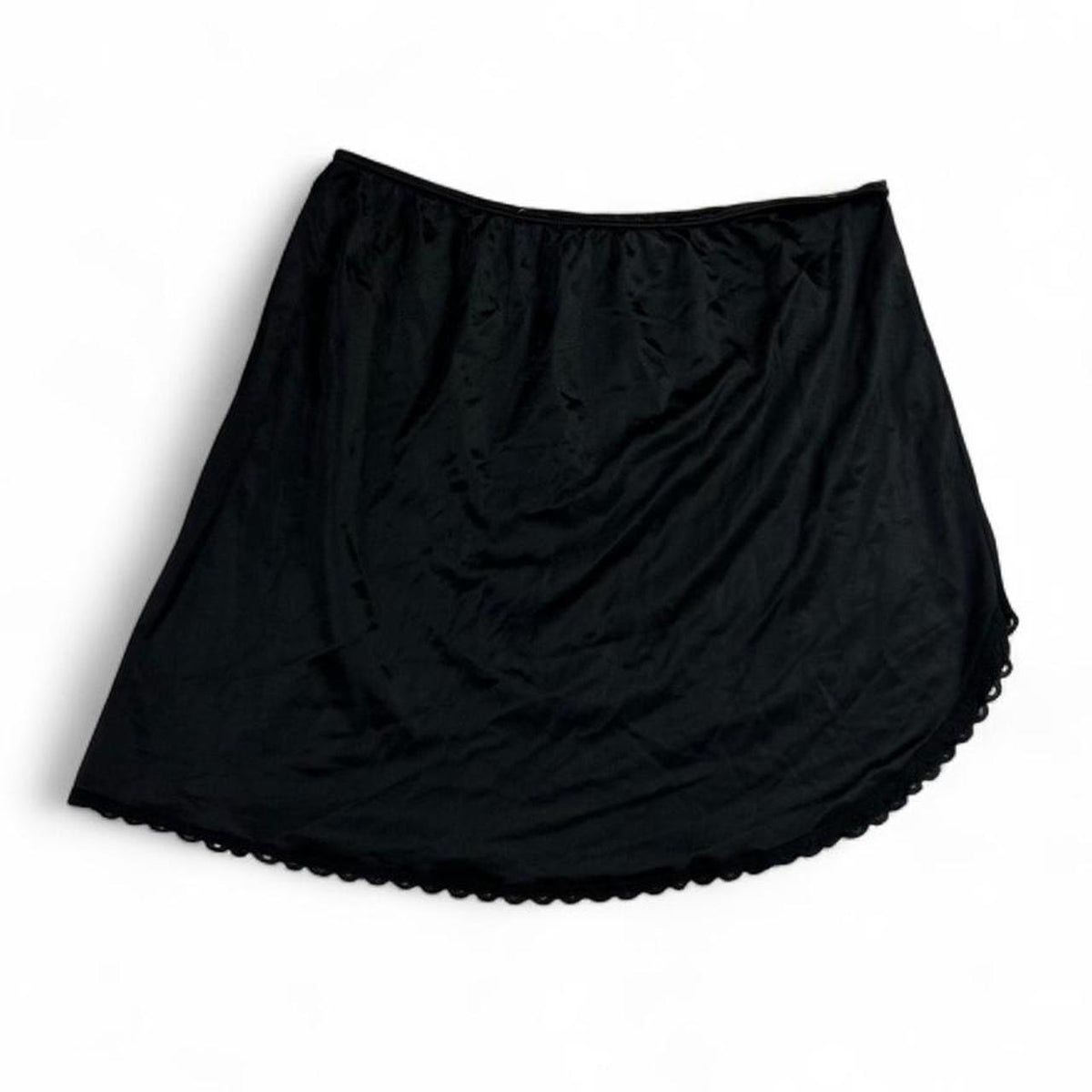 Vintage 70s Warners Women’s Black Side Slit Lace Skirt Size S