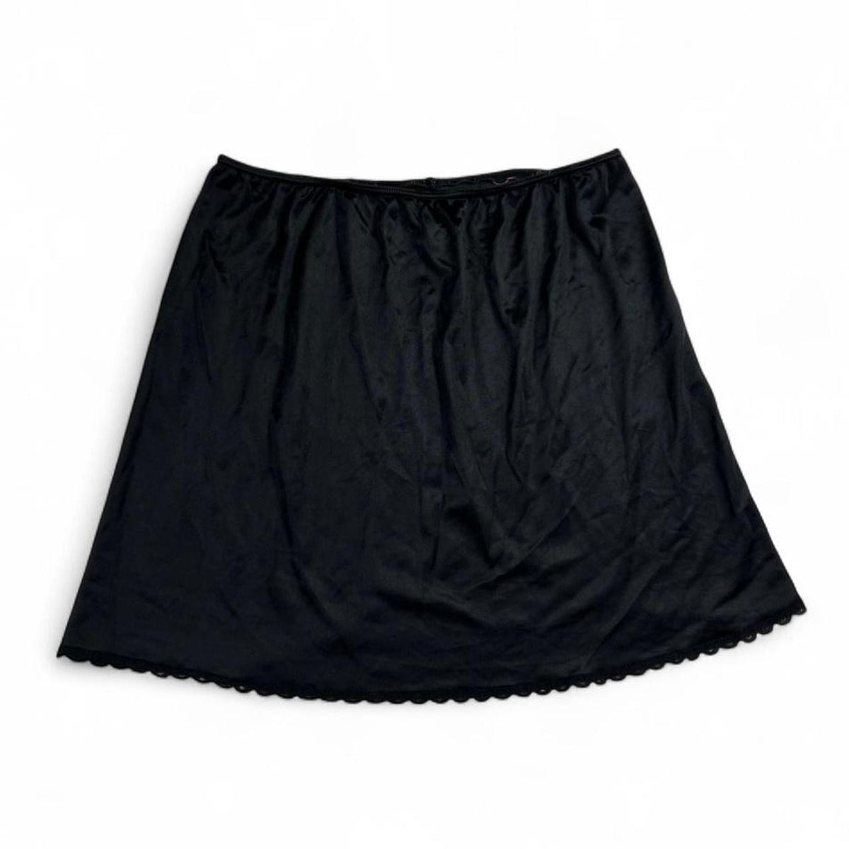 Vintage 70s Warners Women’s Black Side Slit Lace Skirt Size S