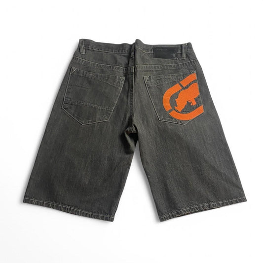Ecko Baggy Embroidered Logo Denim Shorts