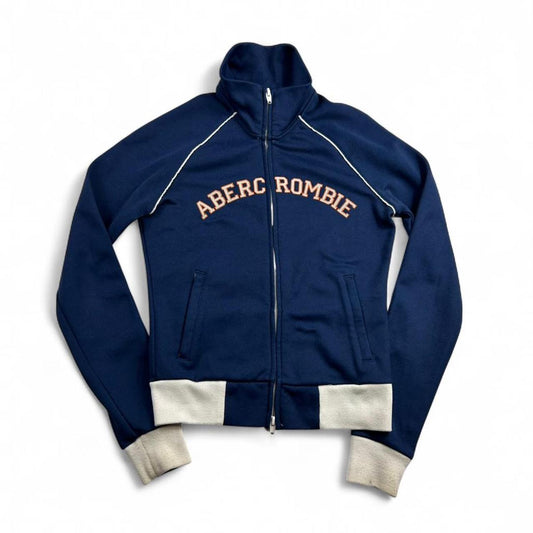 2000s Abercrombie & Fitch Blue Spell Out Women’s Track Suit Dual Zip Up Jacket Size M