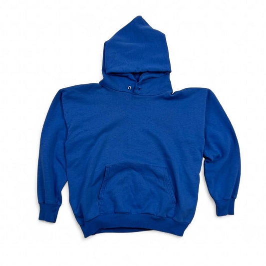Vintage Faded Blank Hanes Women's Blue Hoodie Size S