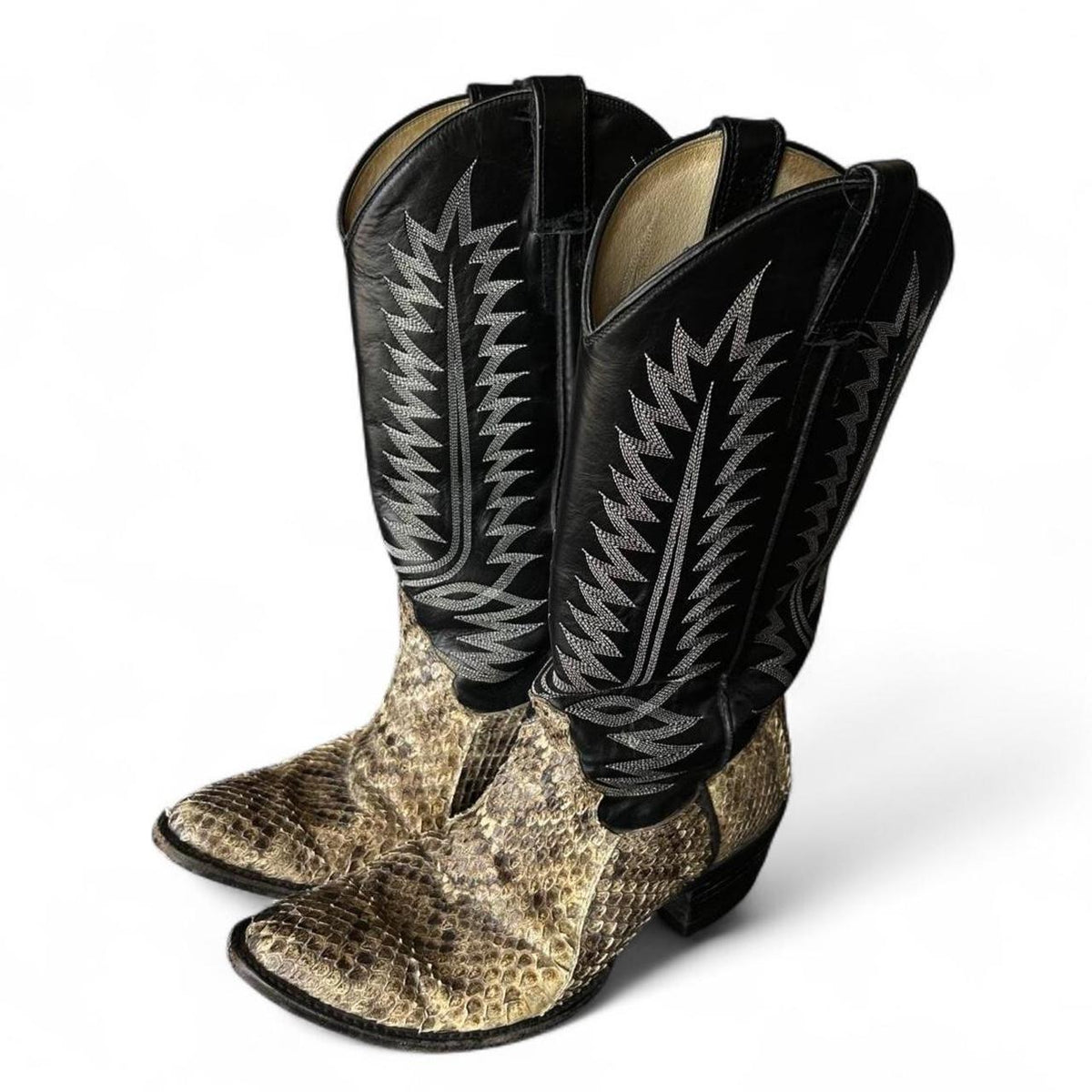 Vintage Western Diamondback COWTOWN Rattlesnake Men Western Cowboy Boots 8D