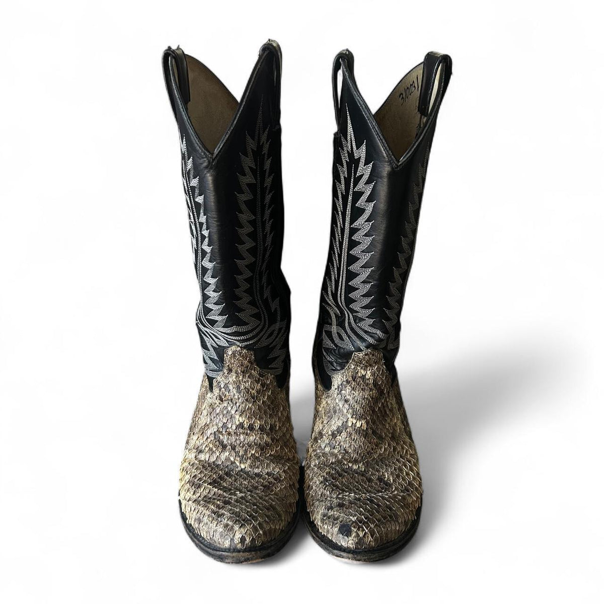 Vintage Western Diamondback COWTOWN Rattlesnake Men Western Cowboy Boots 8D