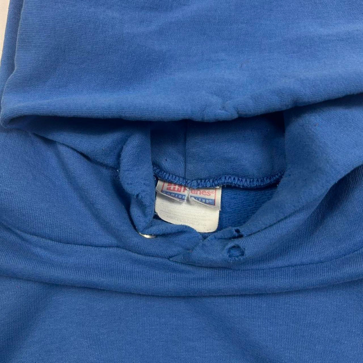 Vintage Faded Blank Hanes Women's Blue Hoodie Size S