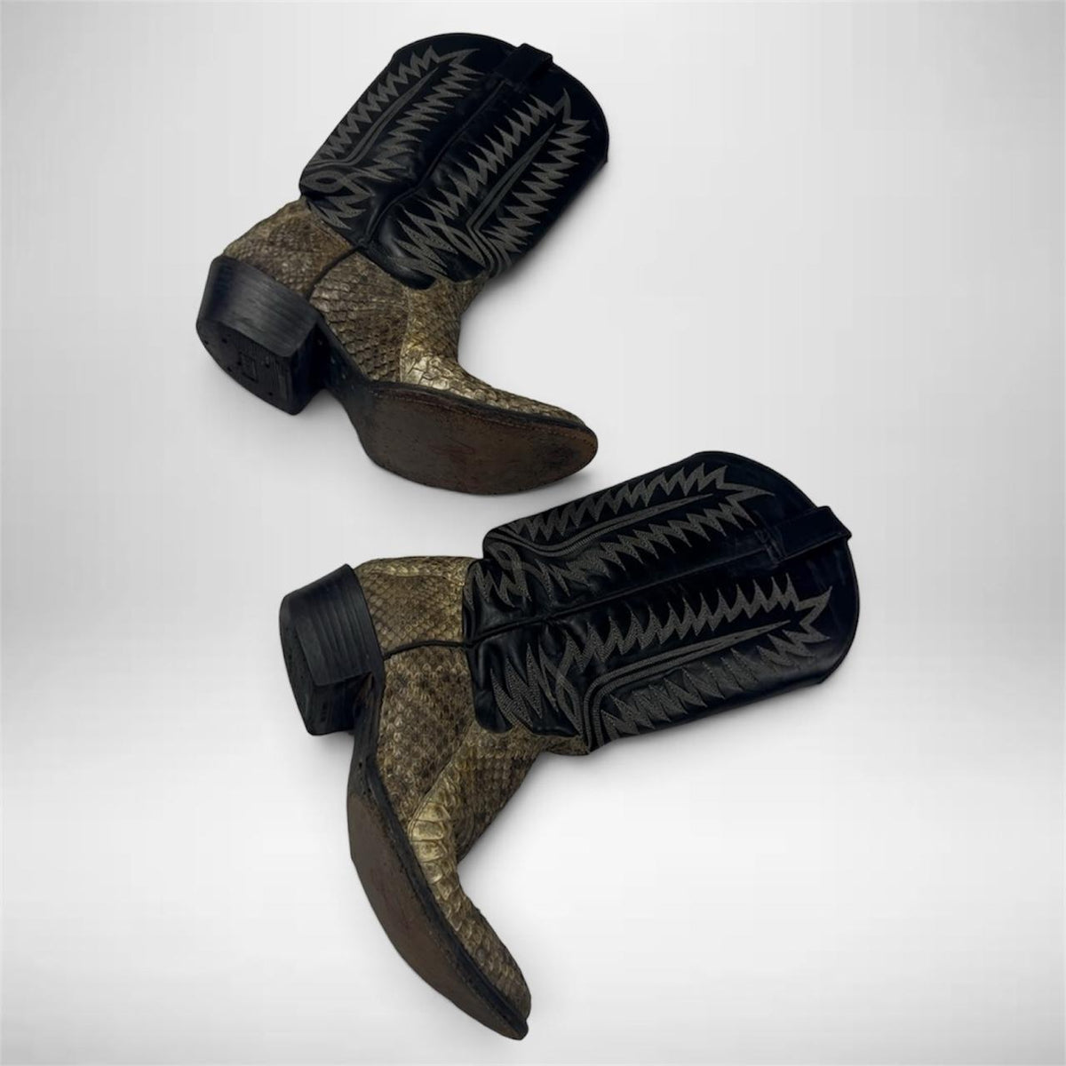 Vintage Western Diamondback COWTOWN Rattlesnake Men Western Cowboy Boots 8D